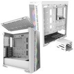 Cooler Master MasterBox 520 Mesh White Airflow ATX Mid-Tower, Mesh Front Panel, Tempered Glass Panel, E-ATX up to 10.7”, Gen2 Type-C, Three CF120 120mm PWM Customizable ARGB Fans (MB520-WGNN-S00)