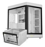 GAMDIAS RGB Dual-Chamber Panoramic Tempered Glass Gaming PC Case; 2-way Standing with Vertical & Horizontal Orientaton and One-touch Open; Computer Case support 420mm AIO & Huge Cable Management Space