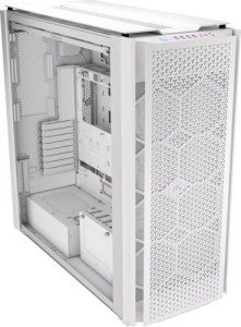 CORSAIR 9000D RGB Airflow Super Full-Tower PC Case – Fits up to 18x 120mm, 7X 140mm, or 4X 200mm Fans – InfiniRail™ Fan Mounting – iCUE Link System Hub Included – No Fans Included – White