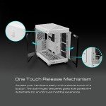 GAMDIAS RGB Dual-Chamber Panoramic Tempered Glass Gaming PC Case; 2-way Standing with Vertical & Horizontal Orientaton and One-touch Open; Computer Case support 420mm AIO & Huge Cable Management Space