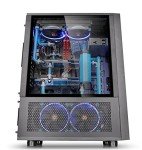 Thermaltake Core X71 Tempered Glass Edition SPCC ATX Full Tower Tt LCS Certified Gaming Computer Case with 2 140 Blue Front Fan + 1 140 Black Rear Fan Pre-Installed CA-1F8-00M1WN-02