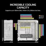CORSAIR 9000D RGB Airflow Super Full-Tower PC Case – Fits up to 18x 120mm, 7X 140mm, or 4X 200mm Fans – InfiniRail™ Fan Mounting – iCUE Link System Hub Included – No Fans Included – White