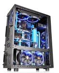Thermaltake Core X71 Tempered Glass Edition SPCC ATX Full Tower Tt LCS Certified Gaming Computer Case with 2 140 Blue Front Fan + 1 140 Black Rear Fan Pre-Installed CA-1F8-00M1WN-02