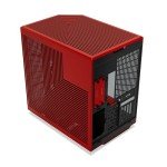 HYTE Y70 Touch Infinite Dual Chamber ATX Mid Tower Modern Aesthetic Case with Integrated 2.5K LCD Touchscreen - Black Cherry/Red