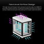 GAMDIAS RGB Dual-Chamber Panoramic Tempered Glass Gaming PC Case; 2-way Standing with Vertical & Horizontal Orientaton and One-touch Open; Computer Case support 420mm AIO & Huge Cable Management Space