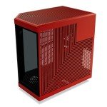 HYTE Y70 Touch Infinite Dual Chamber ATX Mid Tower Modern Aesthetic Case with Integrated 2.5K LCD Touchscreen - Black Cherry/Red