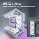 Antec C8 White, Fans not Included, RTX 40 Compatible, Dual-Chamber, tooless Design, Type-C, 360mm Radiator Support, Seamless Tempered Glass Front & Side Panels, High Airflow Full-Tower E-ATX PC Case