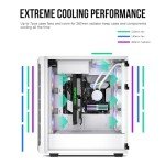 Segotep T1 White Full-Tower E-ATX Gaming PC Case Plus 750W Black Power Supply