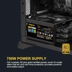 Segotep T1 White Full-Tower E-ATX Gaming PC Case Plus 750W Black Power Supply