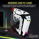 KEDIERS C650 Mech PC Case - ATX Tower Gaming Computer Case with Tempered Glass,White