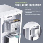 Antec C8 White, Fans not Included, RTX 40 Compatible, Dual-Chamber, tooless Design, Type-C, 360mm Radiator Support, Seamless Tempered Glass Front & Side Panels, High Airflow Full-Tower E-ATX PC Case