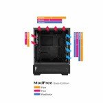 InWin ModFree Base, E-ATX, Full Tower Case, High Airflow, Support 120mm or 140mm Fans and up to 280mm AIO, Modular Design for expandability, Tempered Glass Side Panel, mesh Front Black Color