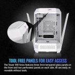 Thermaltake Tower 300 Snow Micro-ATX Case; 2x140mm CT Fan Included; Support Up to 420mm Radiator; Optional Chassis Stand Kit Allows Horizontal Display; CA-1Y4-00S6WN-00; 3 Year Warranty