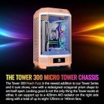 Thermaltake Tower 300 Summer Edition Peach Fuzz Micro-ATX Case; 2x140mm CT Fan Included; Supports Up to 420mm Radiator; Horizontal Display Capable; CA-1Y4-00SKWN-00; 3 Year Warranty