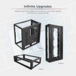 InWin ModFree Base, E-ATX, Full Tower Case, High Airflow, Support 120mm or 140mm Fans and up to 280mm AIO, Modular Design for expandability, Tempered Glass Side Panel, mesh Front Black Color