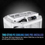 Thermaltake Tower 300 Snow Micro-ATX Case; 2x140mm CT Fan Included; Support Up to 420mm Radiator; Optional Chassis Stand Kit Allows Horizontal Display; CA-1Y4-00S6WN-00; 3 Year Warranty