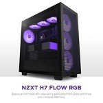 NZXT H7 Flow Mid-Tower ATX PC Gaming Case - High Airflow, Tempered Glass, RGB Fans