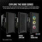Corsair iCUE 5000X RGB Tempered Glass Mid-Tower ATX PC Smart Case - Black