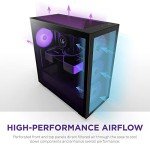 NZXT H7 Flow Mid-Tower ATX PC Gaming Case - High Airflow, Tempered Glass, RGB Fans