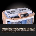 Thermaltake Tower 300 Summer Edition Peach Fuzz Micro-ATX Case; 2x140mm CT Fan Included; Supports Up to 420mm Radiator; Horizontal Display Capable; CA-1Y4-00SKWN-00; 3 Year Warranty