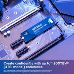 Western Digital 2TB WD Blue SN5000 NVMe Internal Solid State Drive SSD - PCIe Gen 4.0, M.2 2280, Up to 5,150 MB/s - WDS200T4B0E