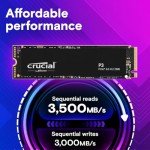 Crucial P3 2TB PCIe Gen3 3D NAND NVMe M.2 SSD, up to 3500MB/s - CT2000P3SSD8