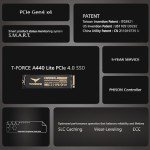 TEAMGROUP T-Force A440 Lite 2TB Graphene Heatsink 3D NAND TLC NVMe Phison PS5027-E27T PCIe 4.0 Gen4x4 M.2 2280 Internal SSD Works with PS5 Read/Write 7400/6400 MB/s TM8FFQ002T0C129