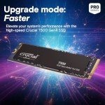 Crucial T500 2TB Gen4 NVMe M.2 Internal Gaming SSD, Up to 7400MB/s, Laptop & Desktop Compatible + 1mo Adobe CC All Apps - CT2000T500SSD8