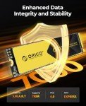 ORICO 2TB NVMe SSD PCIe 4.0- Up to 7000MB/s, M.2 SSD 2280 PCIe 4.0X4 Internal Solid State Drive SSD, Fast Heat Dissipation, Compatible with macOS Windows for Gamers and Creators-O7000 (2TB)