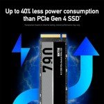 Lexar 1TB NM790 SSD PCIe Gen4 NVMe M.2 2280 Internal Solid State Drive, Up to 7400/6500 MB/s Read/Write, Compatible with PS5, for Gamers and Creators, Black (LNM790X001T-RNNNU)