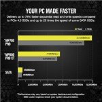 Corsair MP700 PRO 2TB M.2 PCIe Gen5 x4 NVMe 2.0 SSD – M.2 2280 – Up to 12,400MB/sec Sequential Read – High-Density TLC NAND – Black