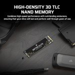 Corsair MP700 Elite 1TB PCIe 5.0 x4 NVMe M.2 SSD – Up to 10,000MB/sec – High-Density 3D TLC NAND – M.2 2280 - DirectStorage Compatible – Black