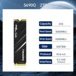 fanxiang 2TB NVMe SSD PCIe Gen4 M.2 SSD for PS5, Up to 5000 MB/s, Internal Gaming SSD for PS5, 3D NAND SLC Cache Solid State Drive Upgrade Storage for PC/Laptops S690Q