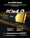 ORICO 2TB NVMe SSD PCIe 4.0- Up to 7400MB/s, M.2 SSD 2280 PCIe 4.0X4 Internal Solid State Drive SSD, Fast Heat Dissipation, Compatible with macOS Windows for Gamers and Creators-e7400
