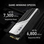 Silicon Power 2TB XS70 Nvme PCIe Gen4 M.2 2280 SSD R/W Up to 7,300/6,800 MB/s, DRAM Cache, with Built-in PS5 Heatsink, Compatible with PlayStation 5 (SP02KGBP44XS7005)