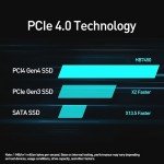MOVE SPEED HB7450 2TB SSD for PS5 with Heatsink, PCIe 4.0 NVMe M.2 Internal Solid State Drive - Up to 7450MB/s, 3D NAND Storage Expansion Compatible with PS5, Desktops and Laptops