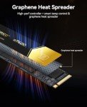 ORICO 2TB NVMe SSD PCIe 4.0- Up to 7400MB/s, M.2 SSD 2280 PCIe 4.0X4 Internal Solid State Drive SSD, Fast Heat Dissipation, Compatible with macOS Windows for Gamers and Creators-e7400