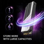 Silicon Power 2TB XS70 Nvme PCIe Gen4 M.2 2280 SSD R/W Up to 7,300/6,800 MB/s, DRAM Cache, with Built-in PS5 Heatsink, Compatible with PlayStation 5 (SP02KGBP44XS7005)