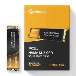 PHIXERO P7000PRO 2TB NVME SSD,PCIe Gen4x4,M.2 2280 NVMe Internal Gaming SSD Read Speeds Up to 7,000 MB/s,Internal Solid State Drive with 3D NAND Flash for Laptop,Desktop and Computer,with heatsink