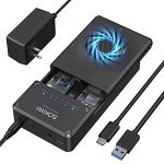 NVMe M.2 Duplicator Dual-Bay Offline Clone Tool-Free, 10Gbps NVMe Docking Station with Cooling Fan,NVMe M.2 SSD Enclosure for NVMe PCIe Size 2230/2242/2260/2280(up to 8TB)