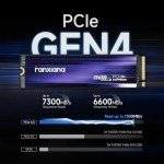 fanxiang S880 NVMe SSD 1TB, PCIe 4.0 M.2 2280 Gaming SSD, Seq. Read Speeds UP to 7300MB/s, Internal Solid State Drive for PS5 Enthusiasts, High End Computing, Gaming