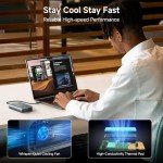 Cable Matters 40Gbps Foldable USB4 M.2 NVME SSD Enclosure with Active Cooling - Up to Read: 3800MB/s, Write: 3600MB/s, Tool-Free, M.2 SSD Enclosure, Thunderbolt 4/5 Compatible