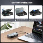 Cable Matters 40Gbps Foldable USB4 M.2 NVME SSD Enclosure with Active Cooling - Up to Read: 3800MB/s, Write: 3600MB/s, Tool-Free, M.2 SSD Enclosure, Thunderbolt 4/5 Compatible