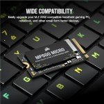Corsair MP600 Micro 2TB M.2 NVMe PCIe x4 Gen4 SSD – M.2 2242 – Up to 7,000MB/sec Sequential Read – High-Density 3D TLC NAND – Compatible with Lenovo Legion Go and Thin PCIe 4.0 Laptops – Black