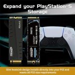 Fikwot FN970 1TB M.2 2280 PCIe Gen4 x4 NVMe 1.4 Internal Solid State Drive with Heatsink - Speeds up to 7,400MB/s, Configure DRAM Cache, Compatible PS5 Internal SSD