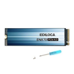 Ediloca EN870 SSD 1TB PCIe Gen4, Up to 7300MB/s, 3D TLC NAND Flash, NVMe M.2 2280, Dynamic SLC Cache, Internal Solid State Drive, Compatible with PS5 and PC