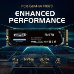 Fikwot FN970 1TB M.2 2280 PCIe Gen4 x4 NVMe 1.4 Internal Solid State Drive with Heatsink - Speeds up to 7,400MB/s, Configure DRAM Cache, Compatible PS5 Internal SSD