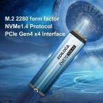Ediloca EN870 SSD 1TB PCIe Gen4, Up to 7300MB/s, 3D TLC NAND Flash, NVMe M.2 2280, Dynamic SLC Cache, Internal Solid State Drive, Compatible with PS5 and PC
