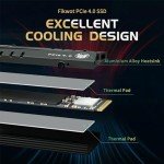 Fikwot FN970 1TB M.2 2280 PCIe Gen4 x4 NVMe 1.4 Internal Solid State Drive with Heatsink - Speeds up to 7,400MB/s, Configure DRAM Cache, Compatible PS5 Internal SSD