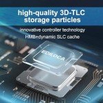 Ediloca EN870 SSD 1TB PCIe Gen4, Up to 7300MB/s, 3D TLC NAND Flash, NVMe M.2 2280, Dynamic SLC Cache, Internal Solid State Drive, Compatible with PS5 and PC